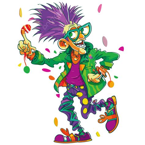 Wacky Tacky Day Clipart Cartoon Character Wearing Brightly Colored And