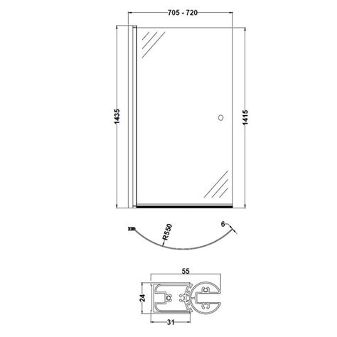 Nuie P Shaped Standard Bath Screen Ncs Mm Clear Chrome