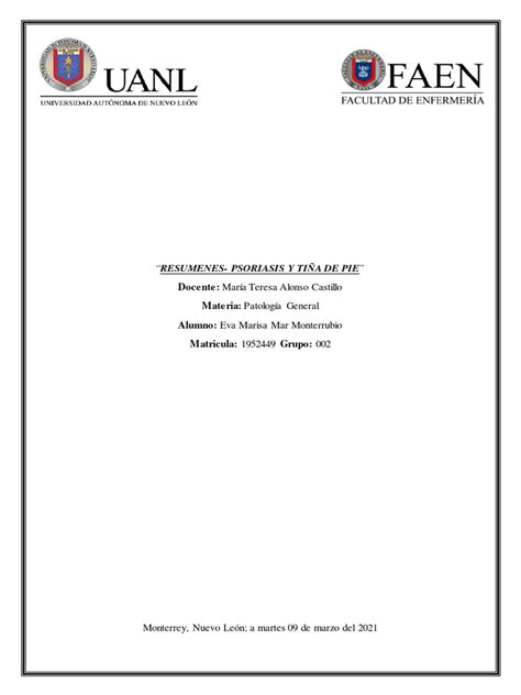 Psiorasis Y Tiña De Pie Pdf Psoriasis Causas De La Muerte