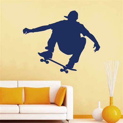 Skateboarder Wall Decals Removable Mural Sport Art Vinyl Stickers Gym