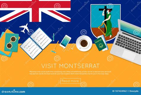 Visit Montserrat Concept For Your Web Banner Or Stock Vector