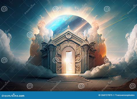 Majestic Portal A Glowing Illustration Of The Gates To Paradise Generative Ai Stock