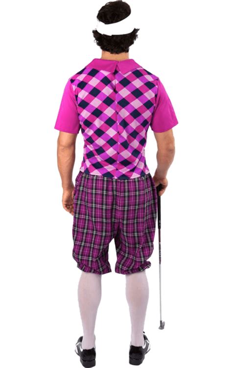 Mens Pub Golf Costume Pink - fancydress.com - Fancydress.com