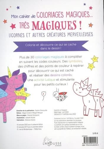 Coloriages Magiques Tr S Magiques Licornes Isabelle Nicolle Livres