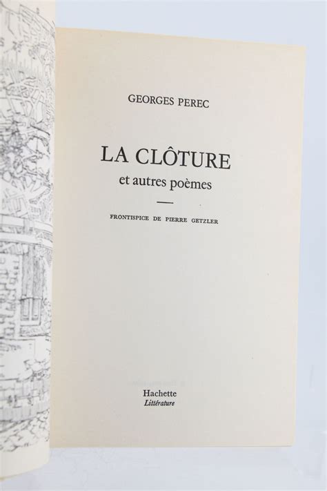 Perec La Cl Ture Et Autres Po Mes Signiert Erste Ausgabe Edition