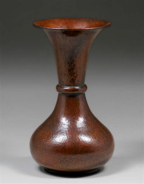 Stickley Brothers 242 Hammered Copper Vase C1910 California