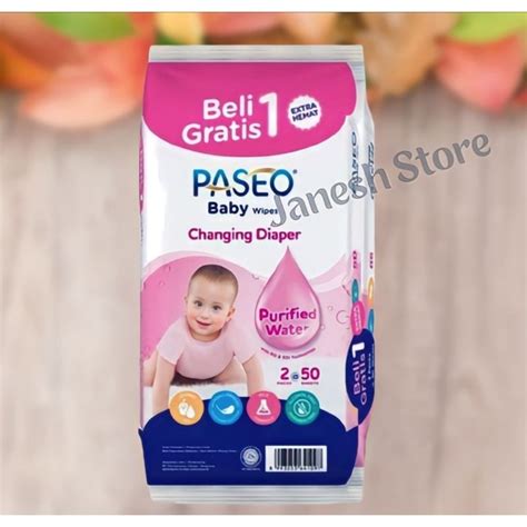 Jual Tissue Tisu Basah Paseo Baby Wipes 50 Sheets PROMO BELI 1 GRATIS