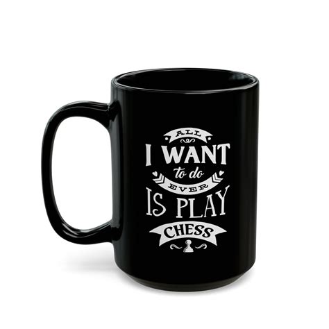 Chess Gift, Chess Black Mug, Chess Coffee Cup, Unique Chess Gift, Play