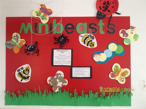 A Simple Minibeasts Display Using Pre School Art Work All Done In A