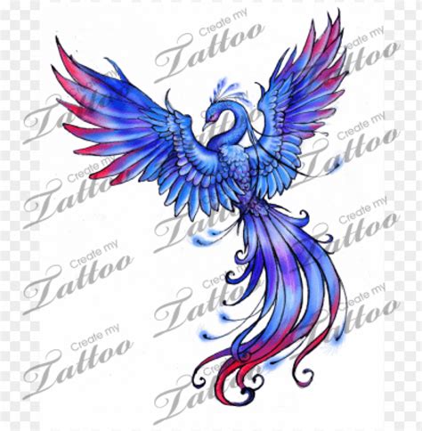 Free download | HD PNG blue purple phoenix tattoo PNG transparent with ...