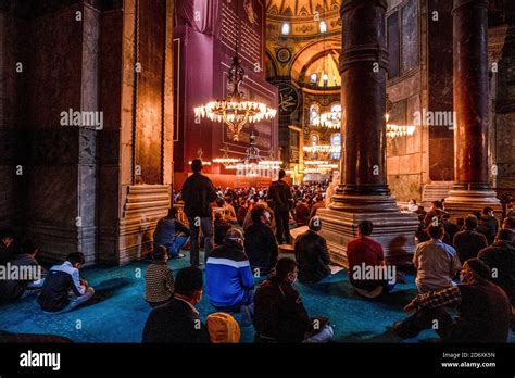 Istanbul Turkey 18th Oct 2020 People Praying At The Hagia Sophia