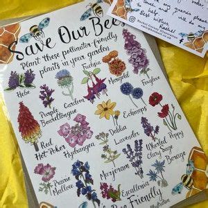 Bee Friendly Save Our Bees Planting For Pollinators A3 Poster Etsy UK