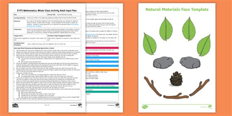 Natural Maths Resources Eyfs Counting Group Activity Plan