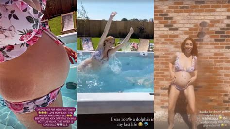 Stacey Solomon Shows Off Blossoming Baby Bump As She Takes A Dip During