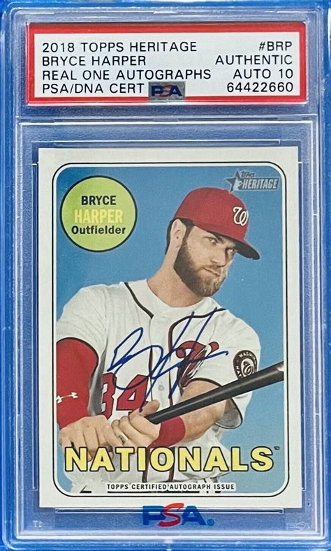 Bryce Harper 2018 Topps Heritage High Number ROA BRP Real One