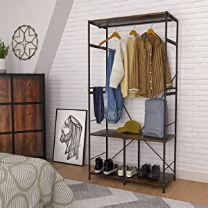 Amazon Mecor Folding Coat Rack Shoe Bench Industrial Hall Tree