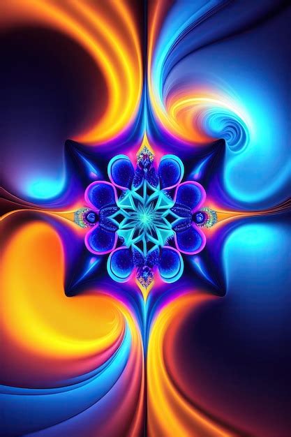 Flujo fractal de energía azul brillante Imagen Premium generada con IA