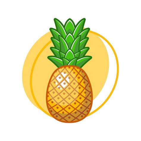 Premium Vector | Pineapple fruit drawing illustration design