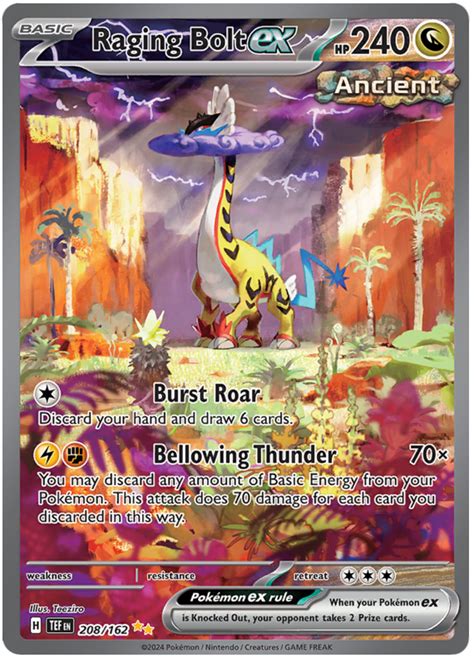 Raging Bolt Ex Temporal Forces 208 Pokemon Card