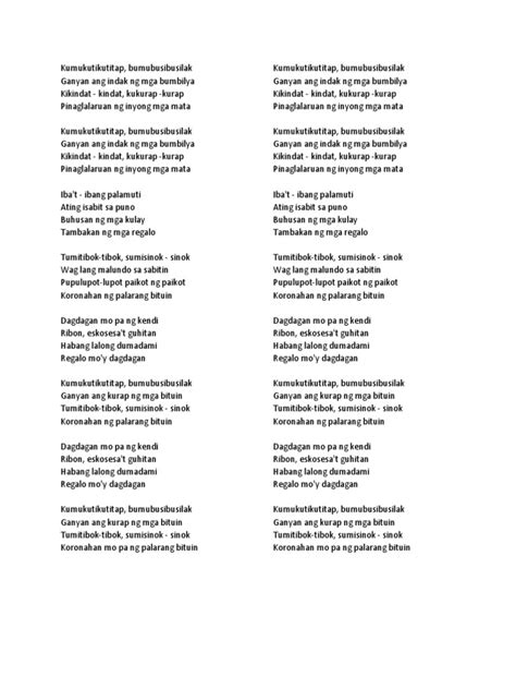 Kumukutikutitap - Lyrics | PDF