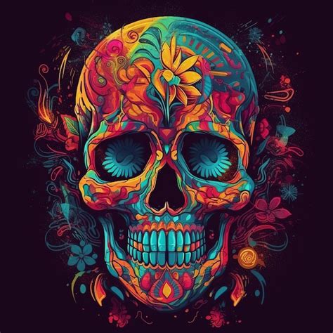 Calavera colorida para el cinco de mayo y el día de los muertos Foto