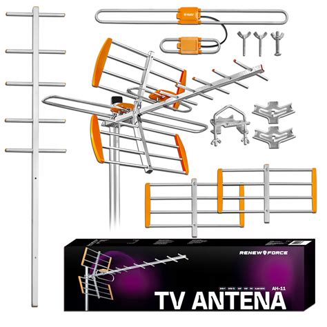 Zewnętrzna Antena TV Naziemnej Kierunkowa DVB T2 MUX Filtr LTE 32db