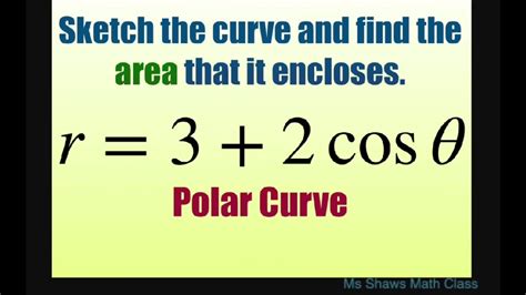 Sketch The Polar Curve R 3 2 Cos Theta And Find The Area That It