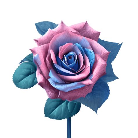 Hyperdetailed Realistic Blue and Pink Rose Bouquet · Creative Fabrica