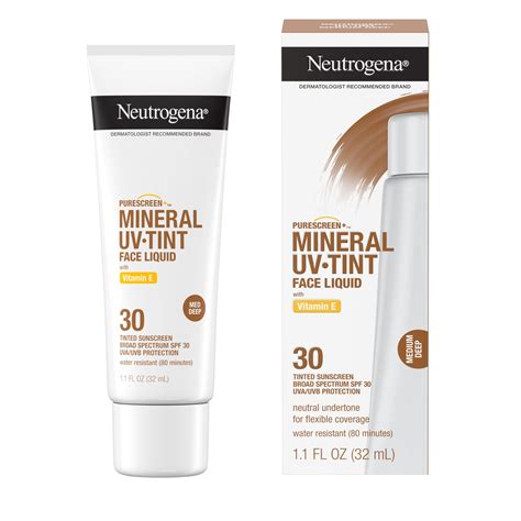 Neutrogena Purescreen Waterproof Tinted Mineral Face UV Sunblock Oil