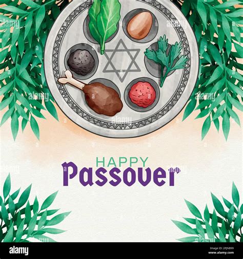 Passover Greeting Card Lets Celebrate Seder Pesach Invitation Greeting Card Template Or