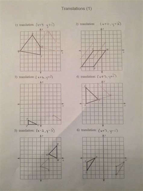 Rotation Translation And Reflection Worksheet