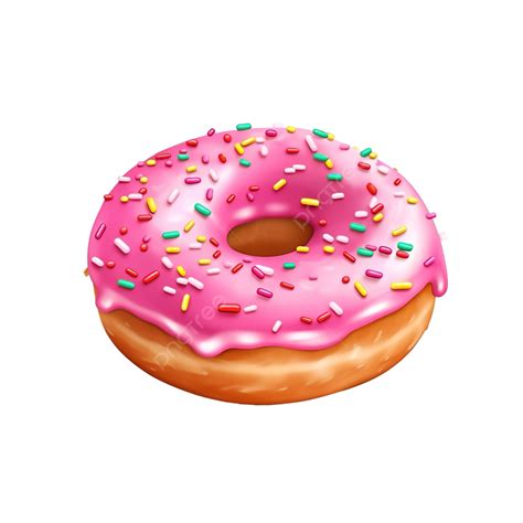 Donut De Fresa Rosa Con Ilustración De Chispitas PNG Fresa Dibujo