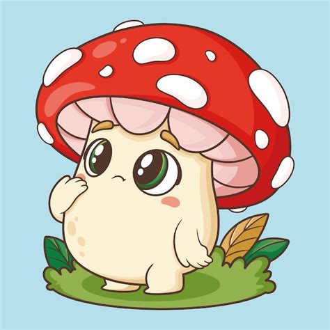 Premium Vector Hand Drawn Mushroom Cartoon Illustration