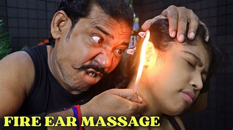 Girl Received Head Massage From Asim Barber Fire Ear Massage Neck