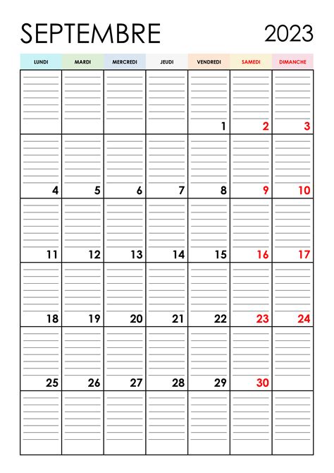 Calendrier Septembre 2023 Calendrier Su