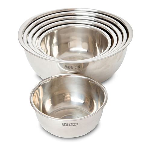 Heavy Duty Stainless Steel Mixing Bowls Set Of 6 Different Sizes By