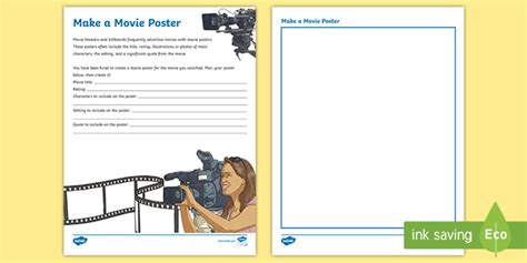 Movie Poster Template For Students Primary Resource