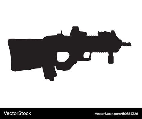 F2000 Assault Rifle Silhouette Art Royalty Free Vector Image