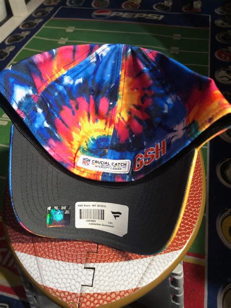 Chicago Bears Nfl Crucial Catch Intercept Cancer Tie Dye Flex Fit Hat