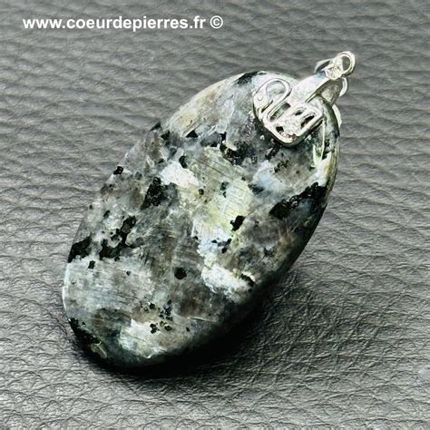 Pendentif en Larvikite de Norvége réf plv1 Cœur de Pierres