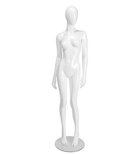 Graceful Elegance White Glossy Standing Pose Female Mannequin