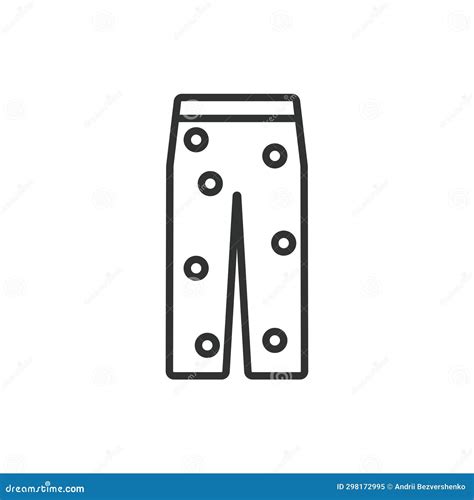 Pajama Pants Icon Line Design Pajama Line Pictogram Outline Art