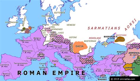 Roman Clients In Germania Historical Atlas Of Europe 26 Ad Omniatlas