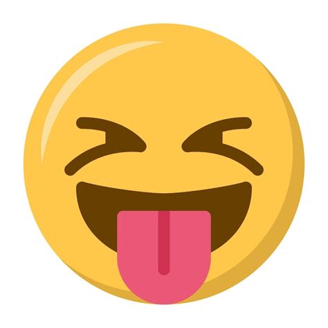 Cara Entreceando Con El Icono Del Emoji De La Lengua Vector Premium