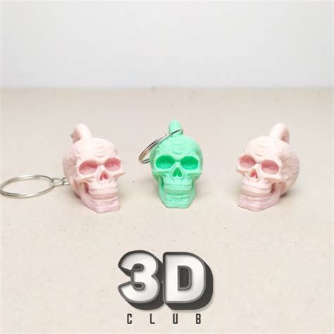 Chaveiro Caveira Impressão 3D Abs Shopee Brasil