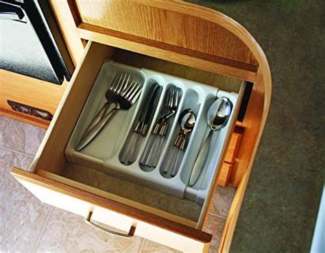 21 Clever Rv Kitchen Storage Ideas Maximize Your Tiny Space Rv Organization Cutlery Tray Camco