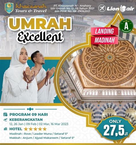 Paket Umroh Bulan Januari 2023 Khazzanah Tour Travel