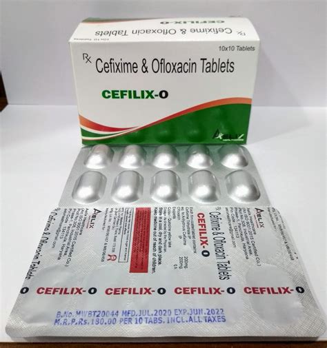 Cefilix O Cefixime And Ofloxacin Tablets Manufacturer Aelix