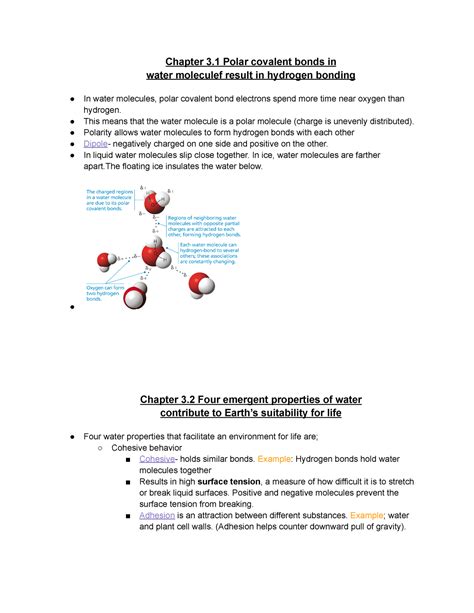 Chapter Covalent Bonds Chapter Polar Covalent Bonds In Water