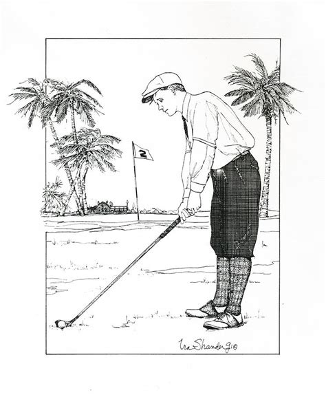 1920s Vintage Golfer Drawing By Ira Shander Fine Art America